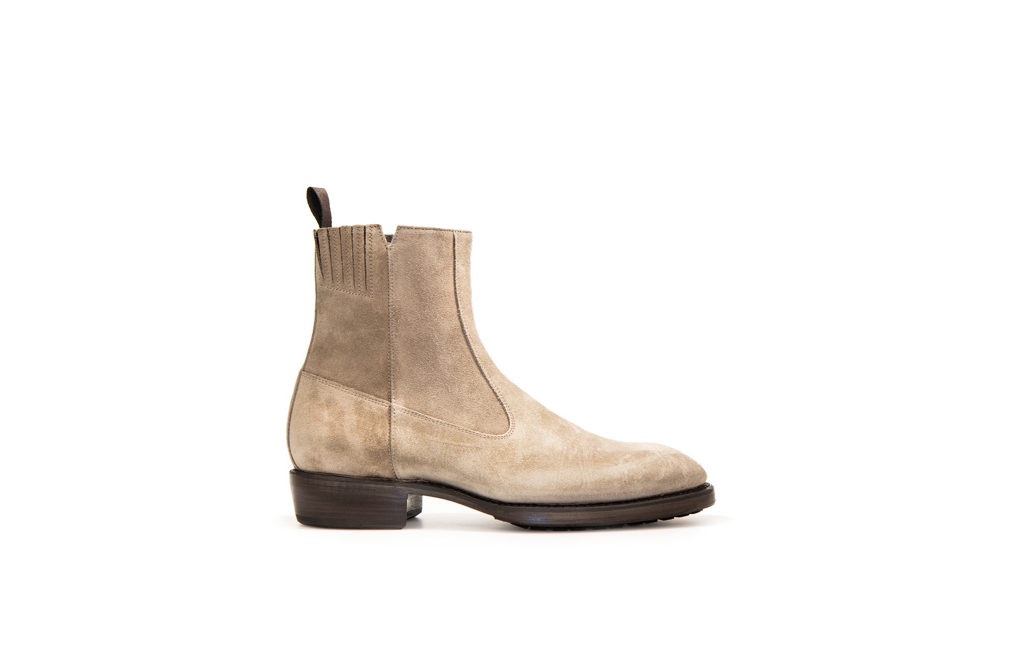 Axwell Sand Suede Leather Zipper Boots