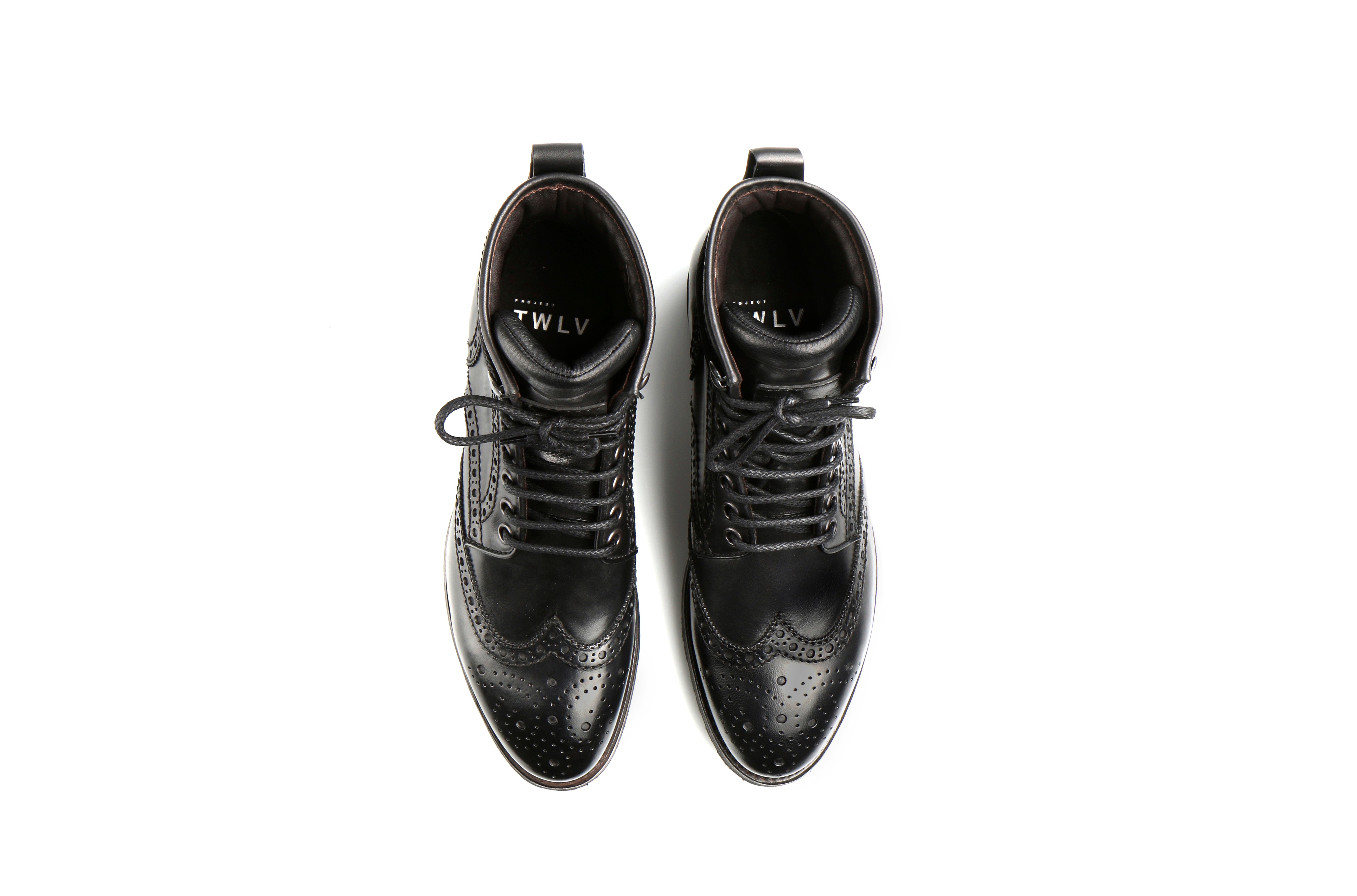 Baltimore Black Cordovan Leather Logger Boots