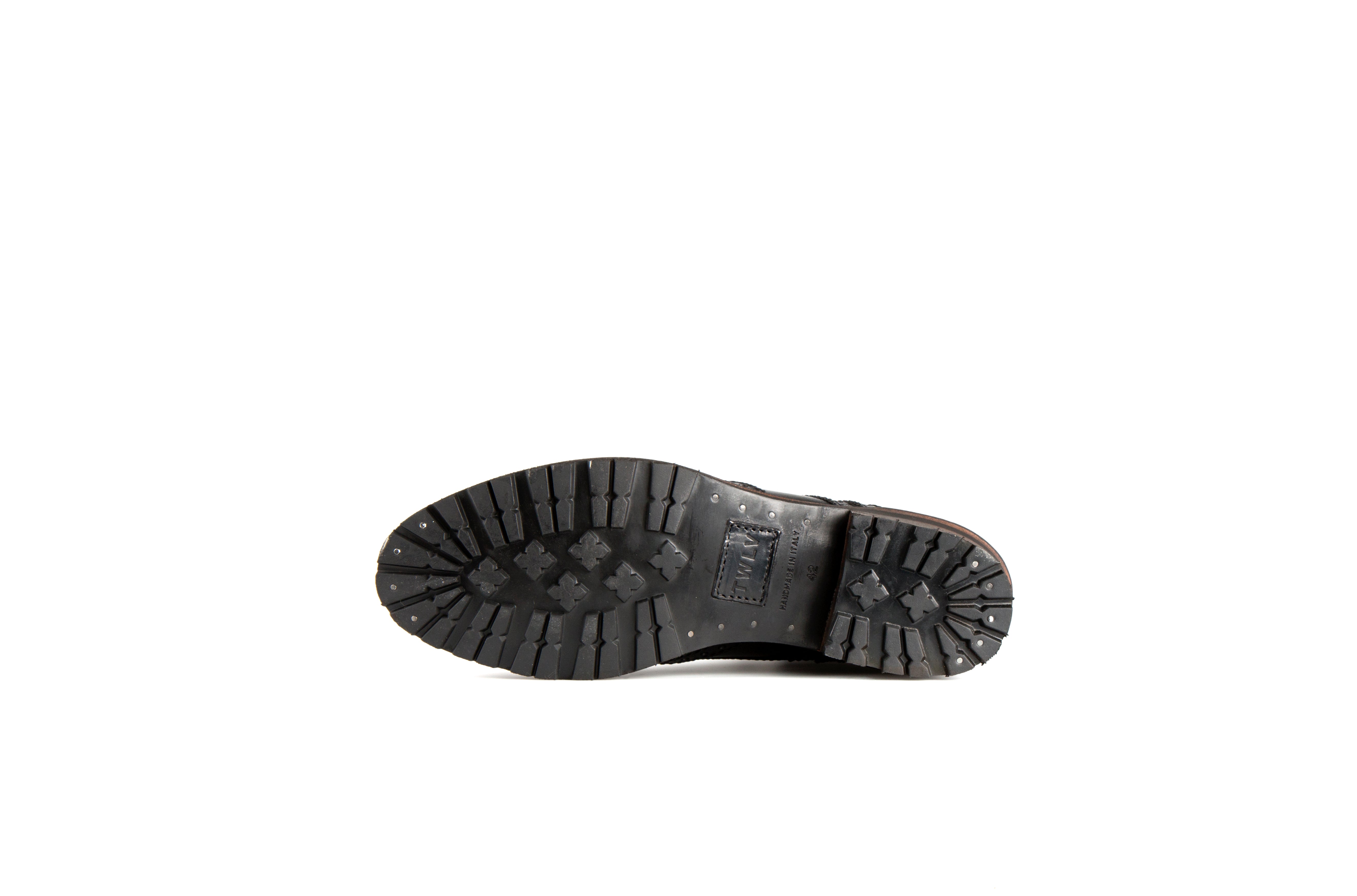 Royal Black Suede Leather Logger Boots