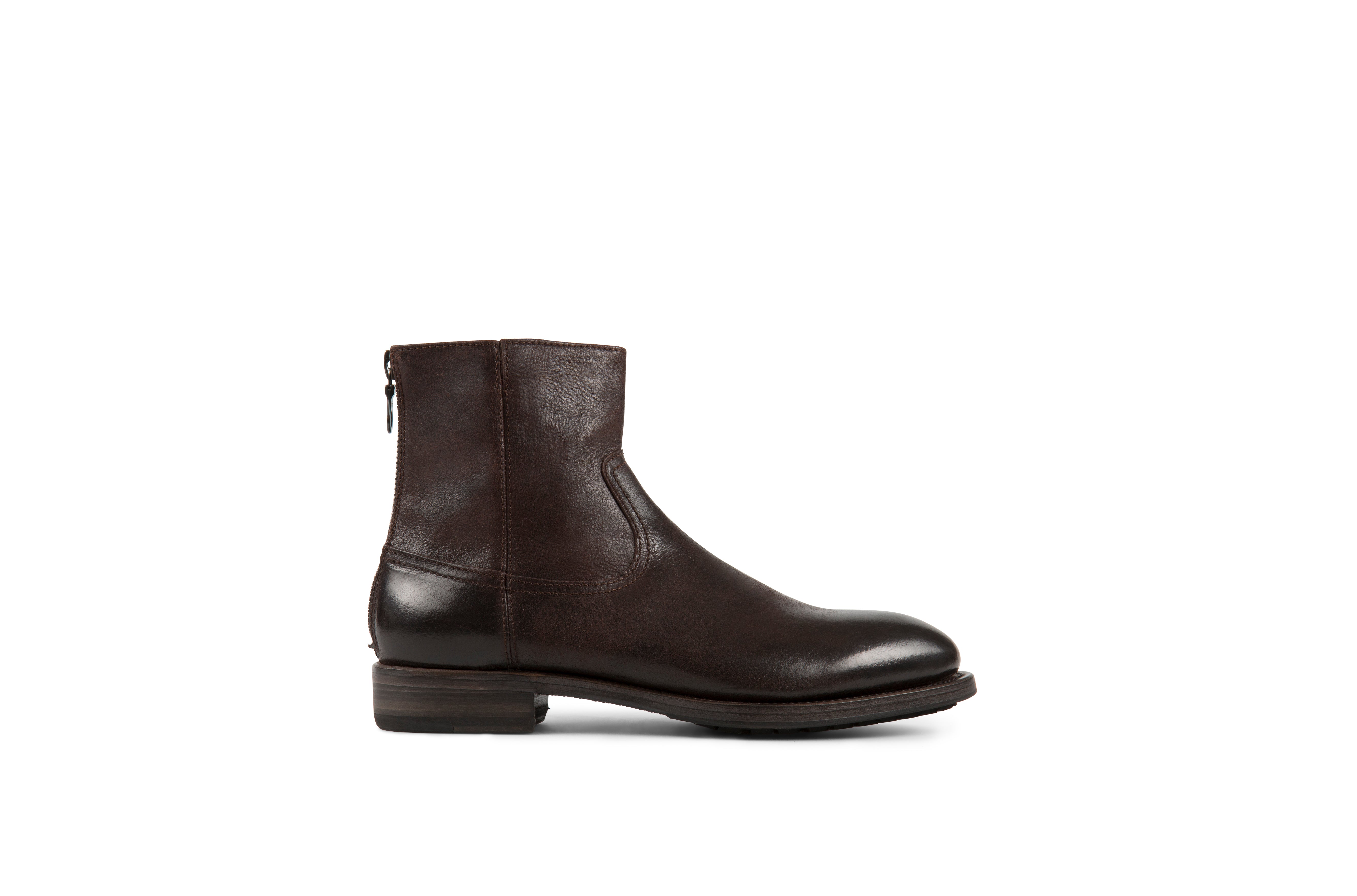 Flame Tmoro Reversed Cordovan Leather Zipper Boots