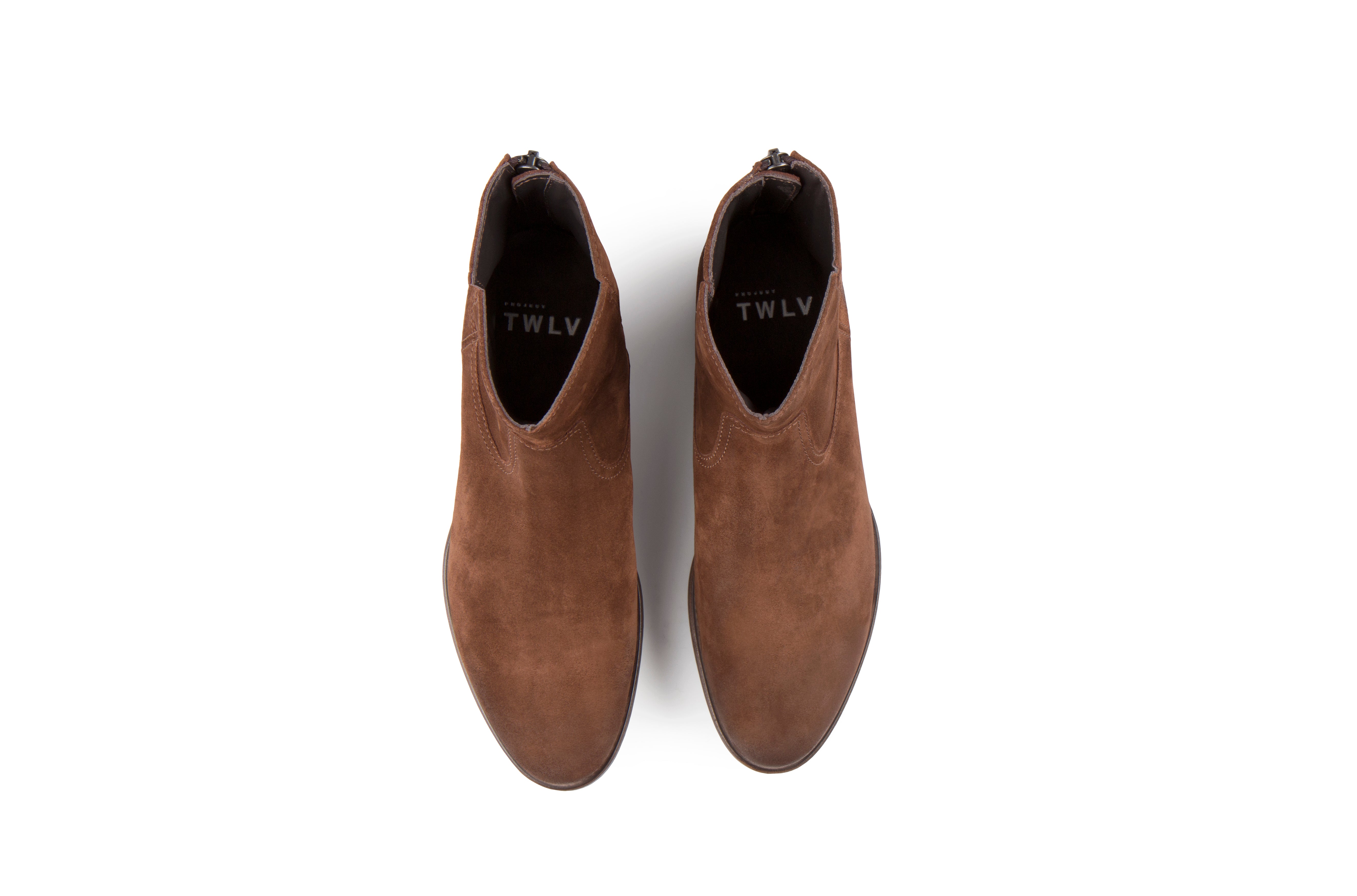 Flame Tan Suede Leather Zipper Boots
