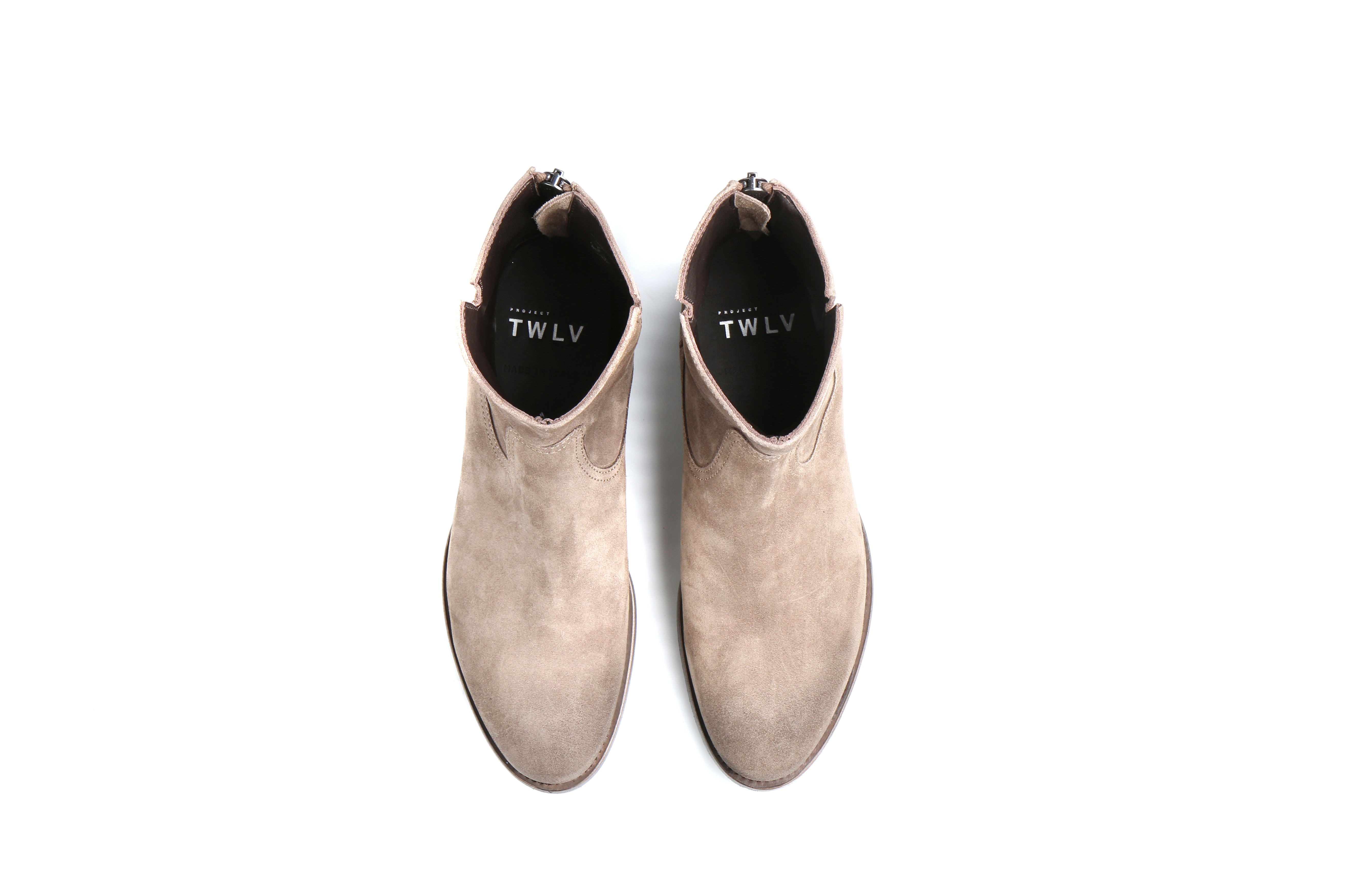 Flame Sand Suede Leather Zipper Boot
