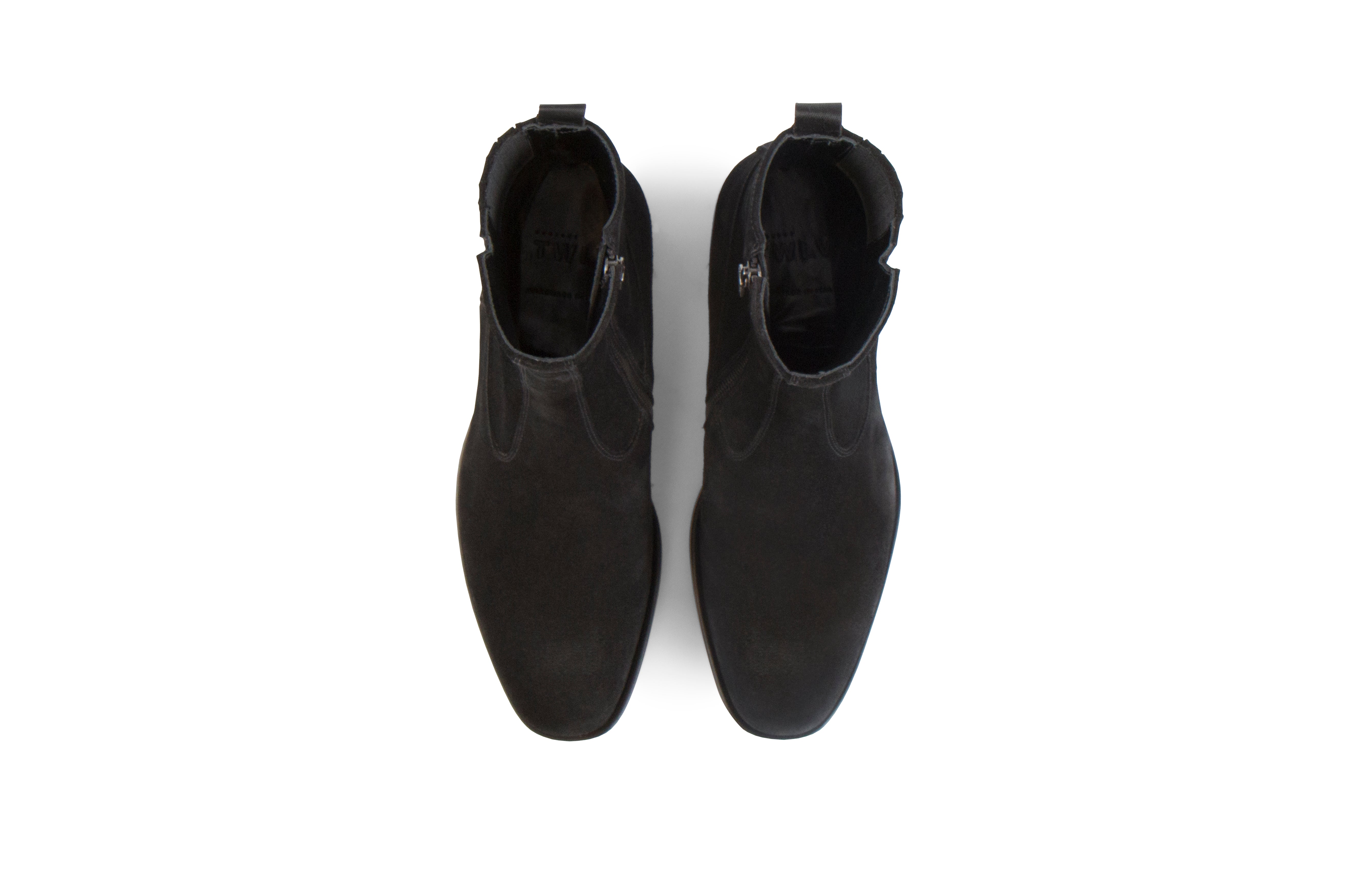 Hellstrom Black Suede Leather Zipper Boots