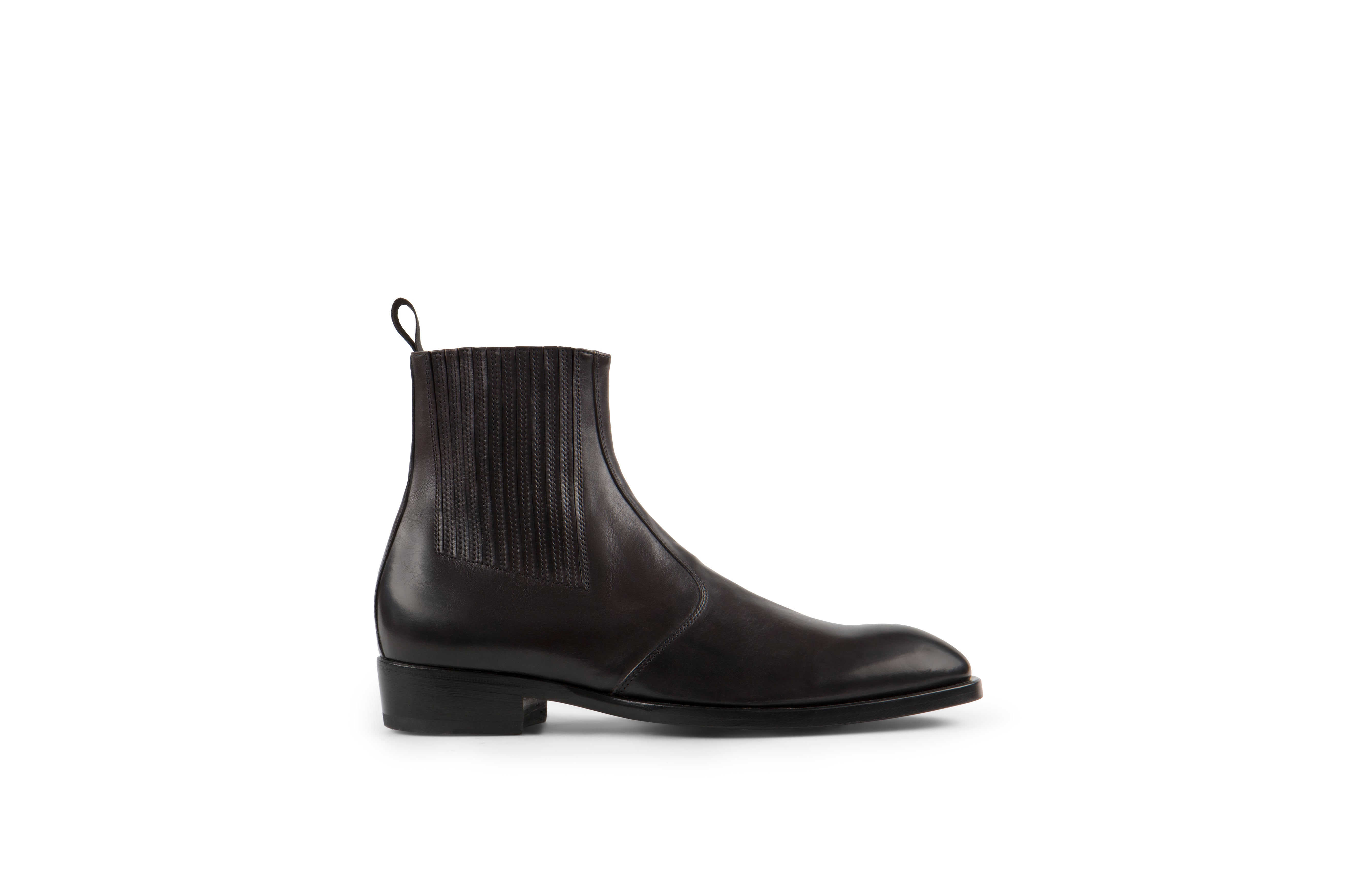 Jay Black Soft Cordovan Leather Chelsea Boots