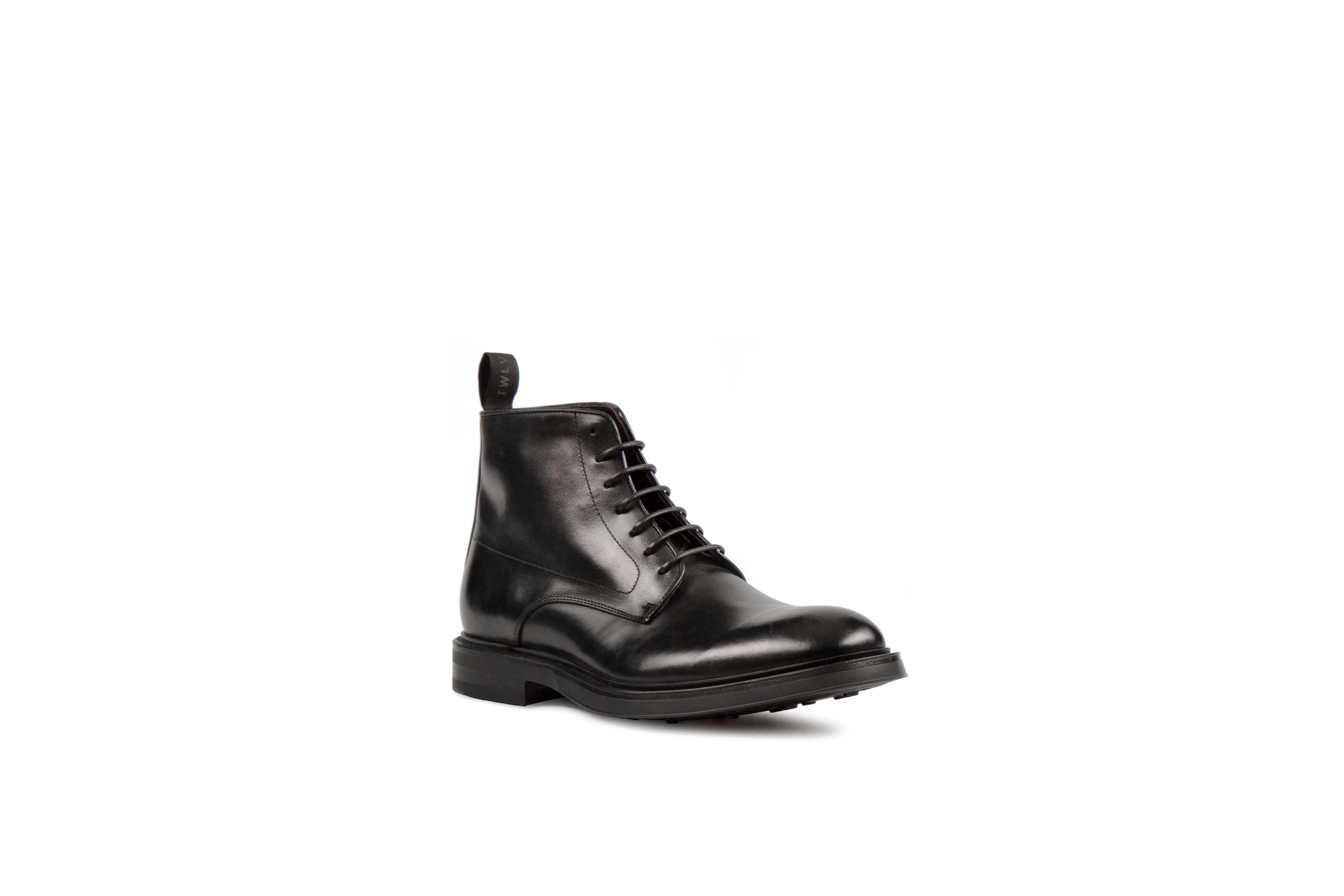 Link Black Calf Leather Balmoral Boots