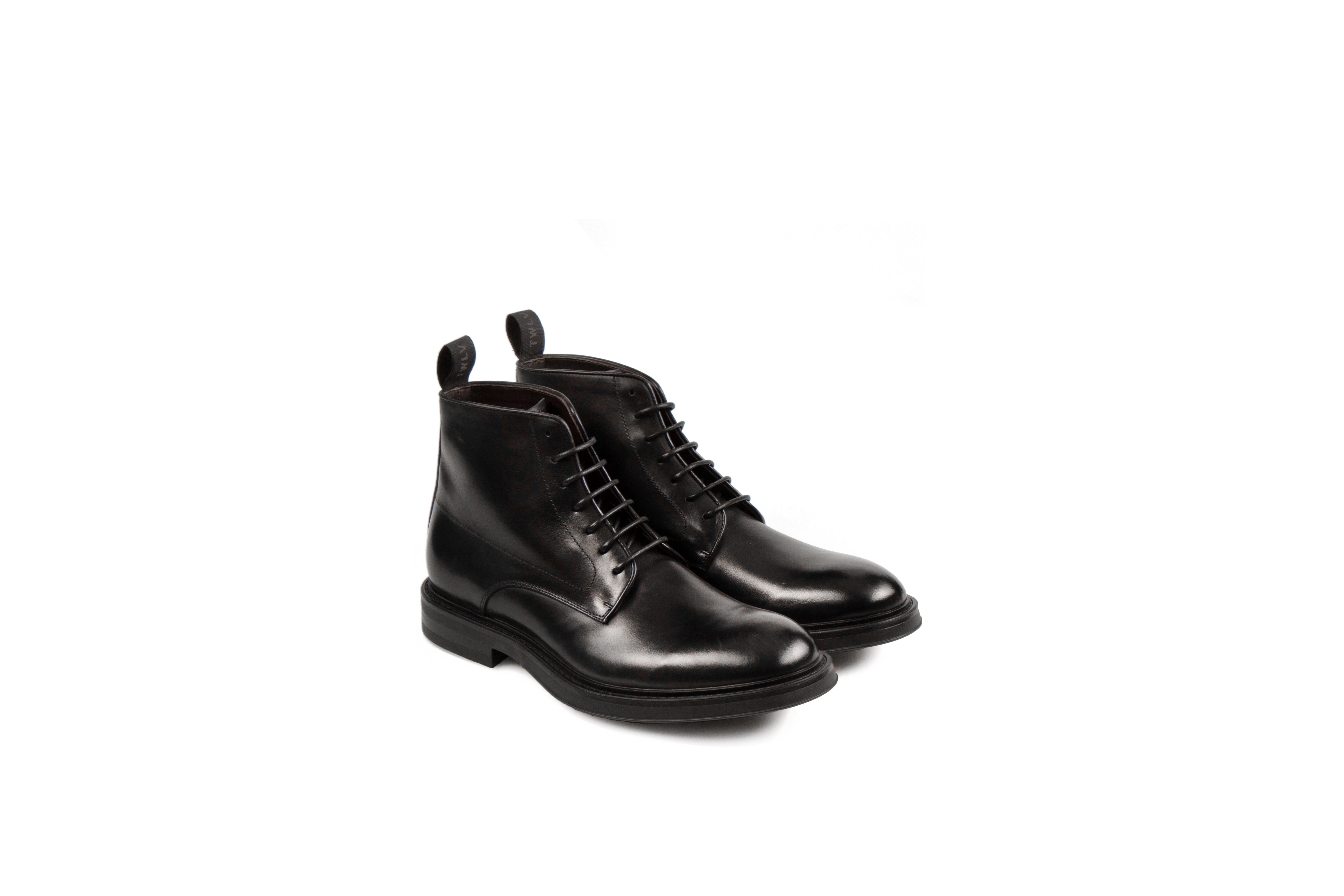Link Black Calf Leather Balmoral Boots