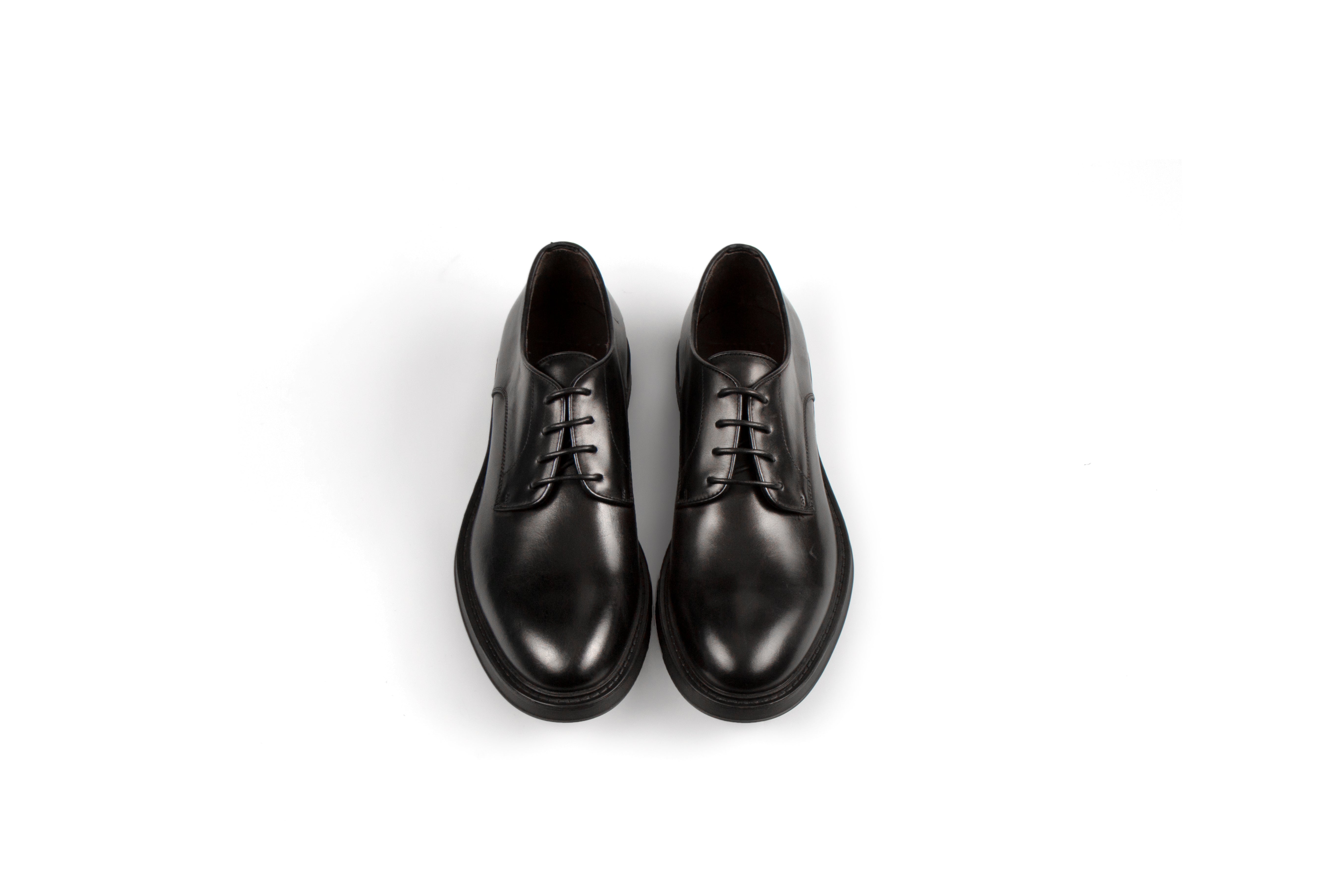 Link Black Derby Calf Leather Shoes