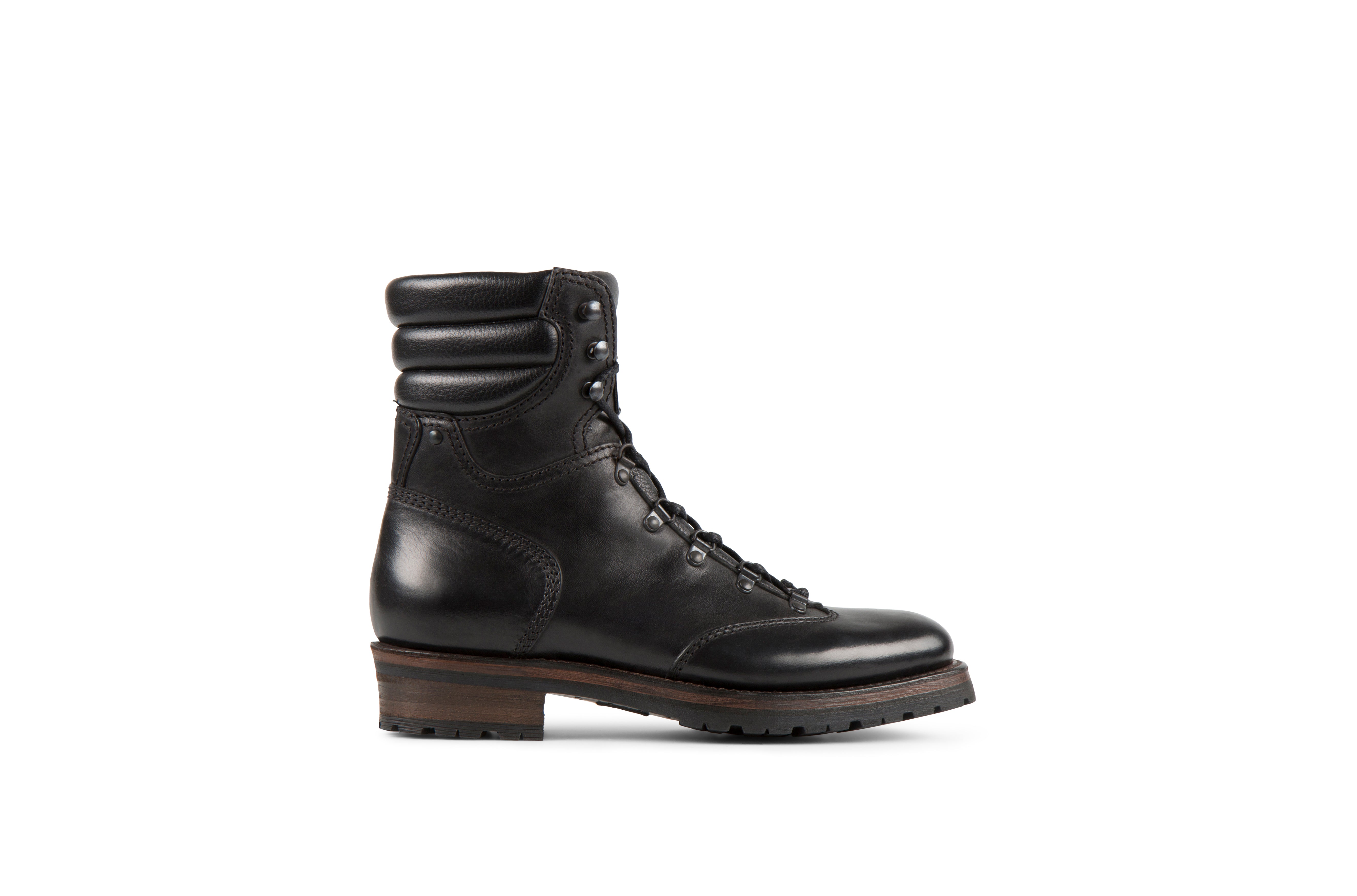 Reflex Black Cordovan Leather Hiker Boot