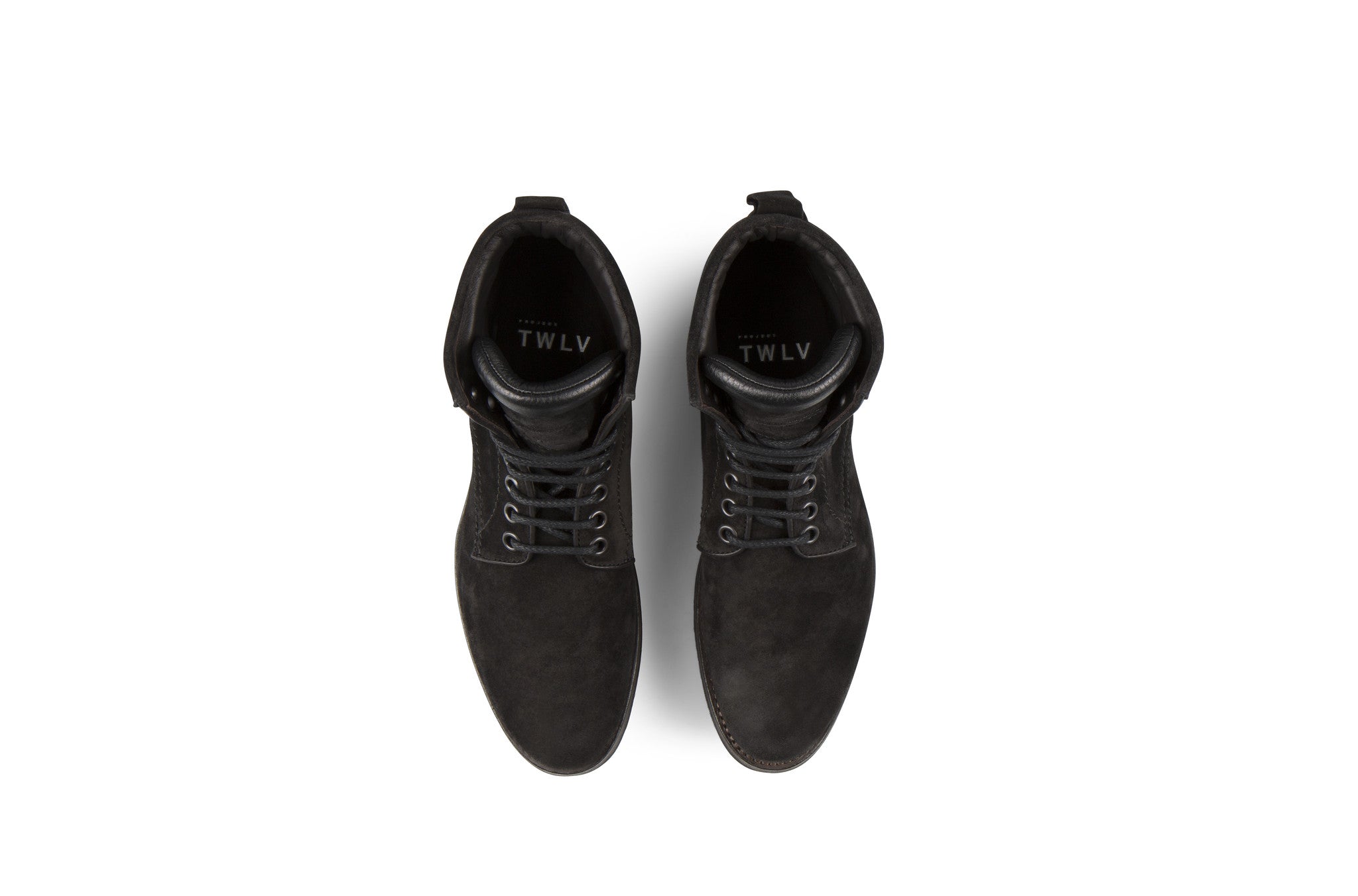 Royal Black Suede Leather Logger Boots