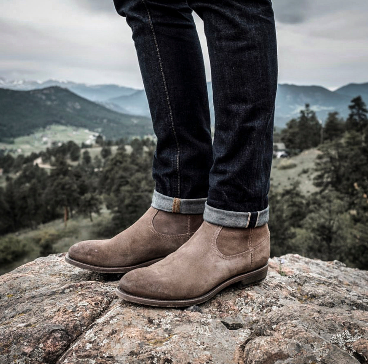 Flame Sand Suede Leather Zipper Boot