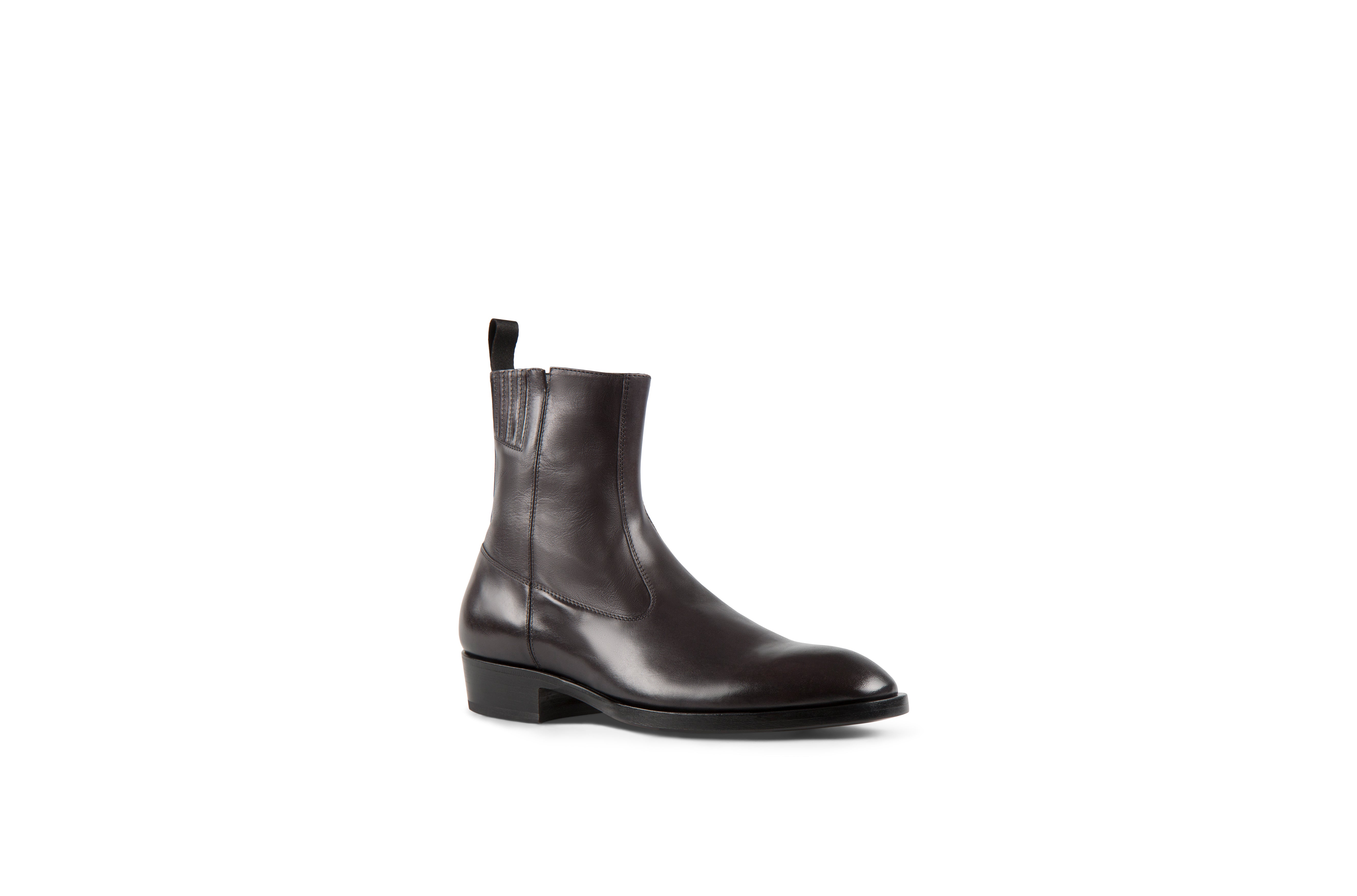 Hellstrom Black Soft Cordovan Leather Zipper Boots