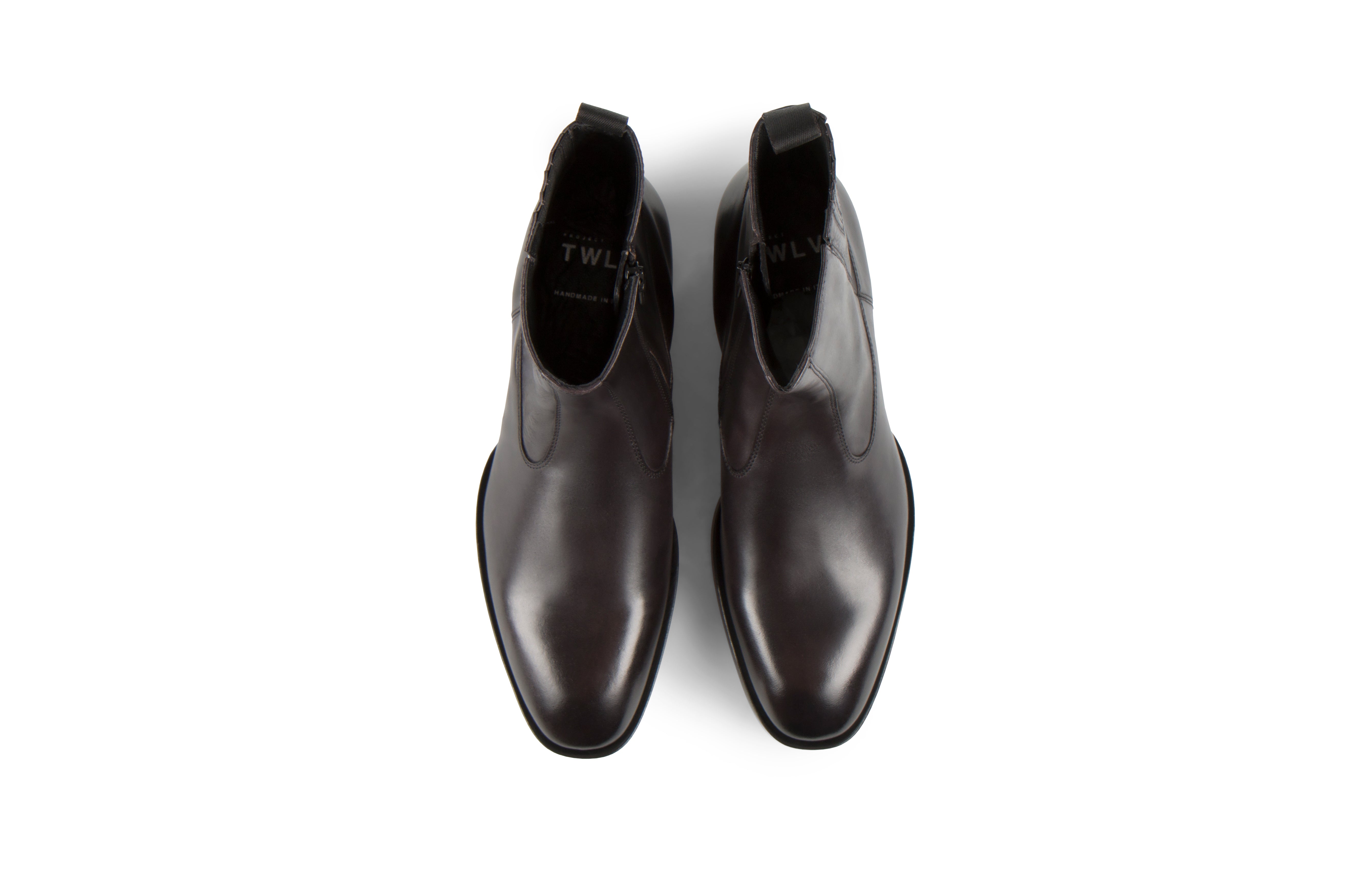 Hellstrom Black Soft Cordovan Leather Zipper Boots